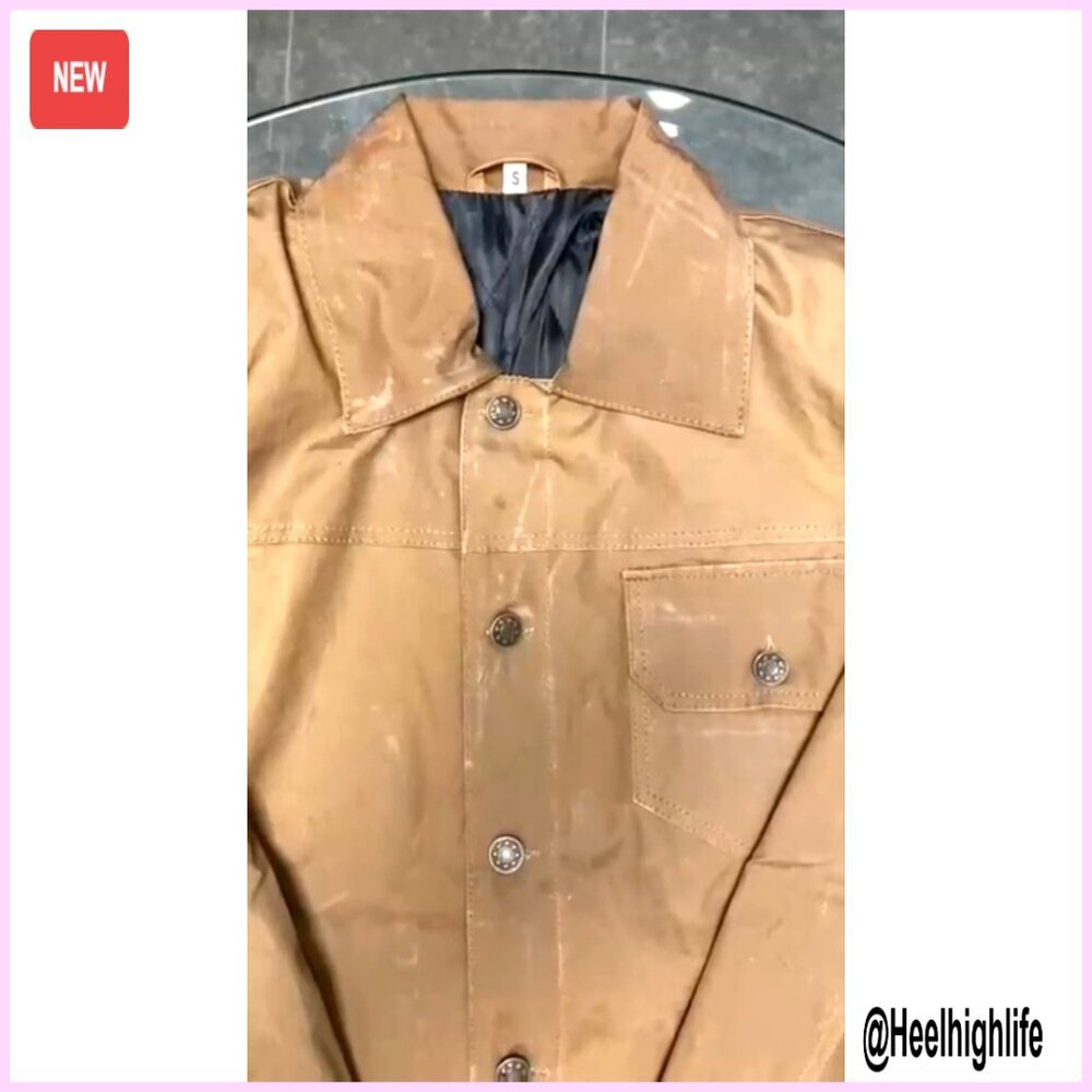 Men's Cotton Trucker Jacket, Heated Motorcycle Style, Lightweight - Picture 7 of 7